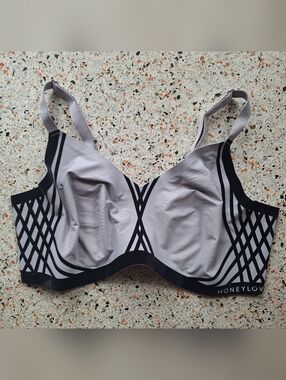 HONEYLOVE Gray & Black Supportive Wireless Bra